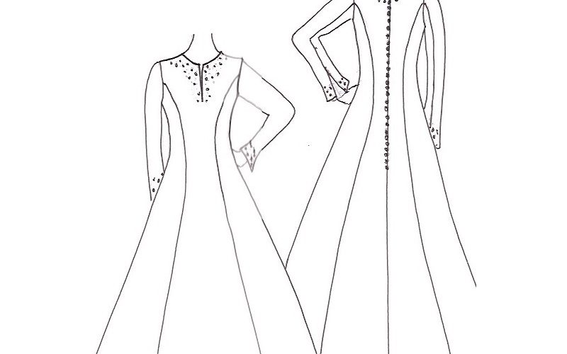 Bridal gown design by Joanna Bell dress maker